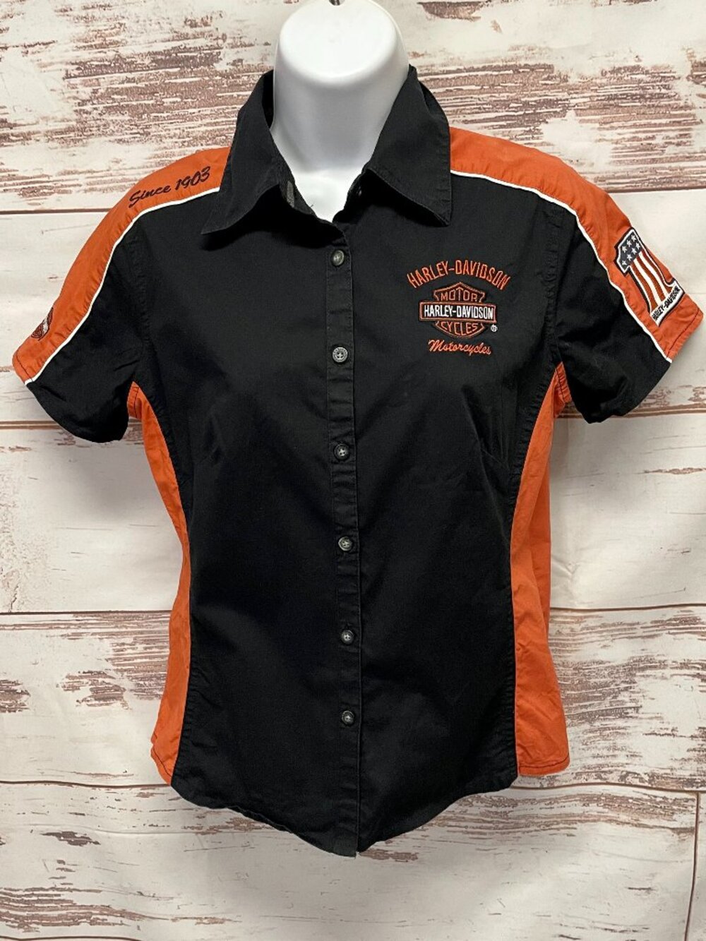 Harley Davidson Short Sleeve Button Up Shirt